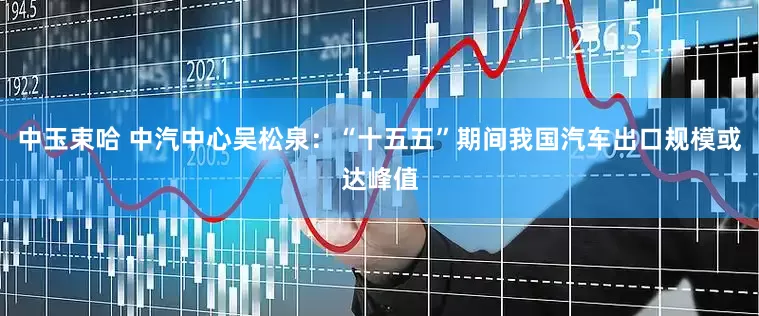 中玉束哈 中汽中心吴松泉：“十五五”期间我国汽车出口规模或达峰值